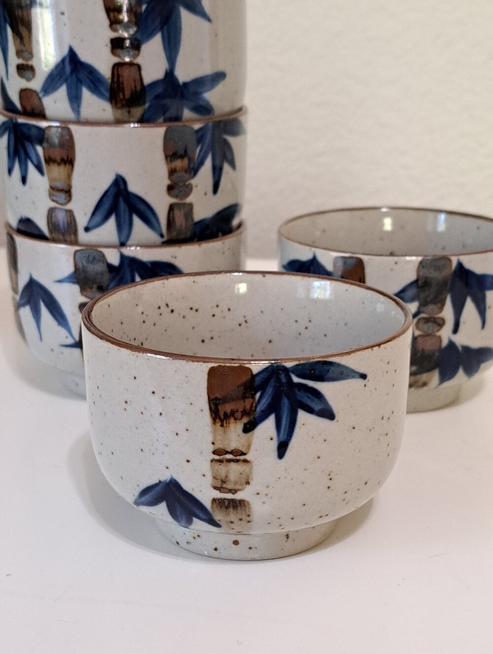 Vintage Japanese Studio Pottery Yunomi Tea Sake Cups Set of 5 - Picture 3 of 9